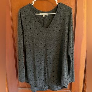Loft Long Sleeved Polka Dot Top